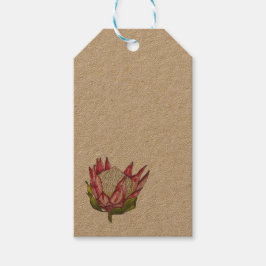 Wasserfarben-Protea für Kraft-Geschenk-Tag Geschenkanhänger