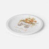 Wasserfarben Pumpkin Autumn Baby Shoower Pappteller (Schrägansicht)