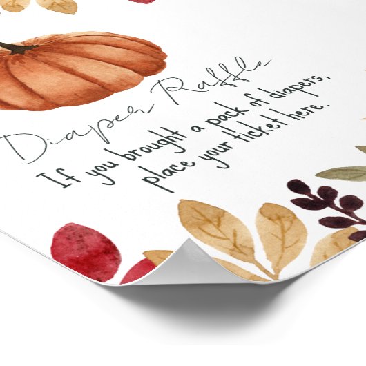 Wasserfarben-Pumpkin Fall Kinderdusche Windelwanne Poster (Ecke)