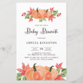 Wasserfarben Pumpkins Fall Baby Brunch Einladung (Vorderseite)