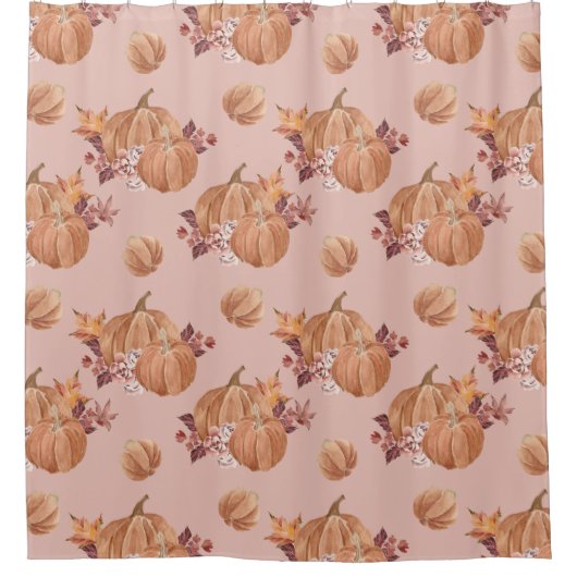 Wasserfarben-Pumpkins fallen Duschvorhang (Vorderseite)