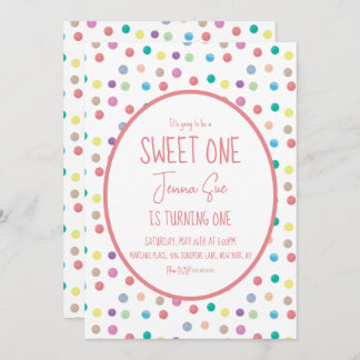 Wasserfarben Punkte Geburtstagsparty farbenfroh Einladung