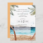 Wasserfarben Punta Cana Tropical Beach Hochzeit Einladung (Vorne/Hinten)
