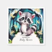 Wasserfarben Raccoon Babydusche Serviette (Vorderseite)