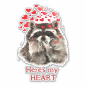 Wasserfarben-Raccoon-Blown-Kisses-Fun-Zitat Aufkleber (Vorderseite)