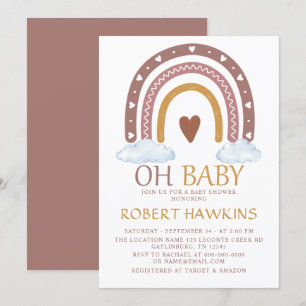 Wasserfarben Rainbow Baby Dusche Einladung