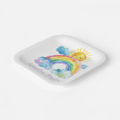 Wasserfarben Rainbow Baby Dusche Pappteller (Gewinkelt)