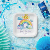 Wasserfarben Rainbow Baby Dusche Pappteller (Party)