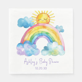 Wasserfarben Rainbow Baby Dusche Serviette