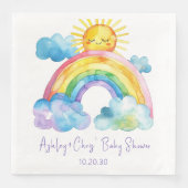 Wasserfarben Rainbow Baby Dusche Serviette (Vorderseite)