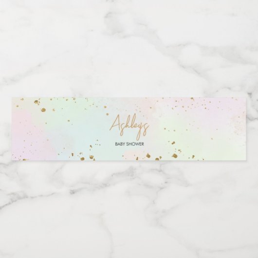 Wasserfarben Rainbow Baby Dusche Wasserflaschenetikett (Einzelnes Label)