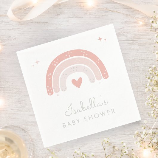 Wasserfarben Rainbow Pink Girl Babydusche Serviette