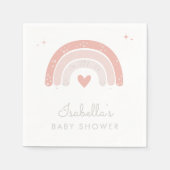 Wasserfarben Rainbow Pink Girl Babydusche Serviette (Vorderseite)