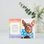 Wasserfarben Rainbow Stripes Einladung zur Gedenkf Postkarte (Stehend Vorderseite)