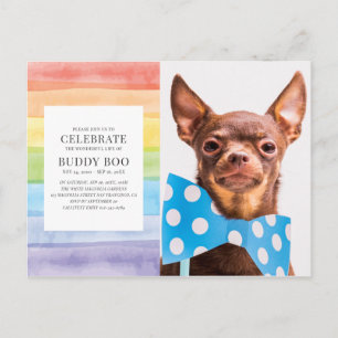 Wasserfarben Rainbow Stripes Einladung zur Gedenkf Postkarte