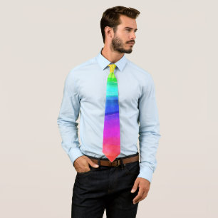 Wasserfarben Rainbow Stripes Necktie Krawatte