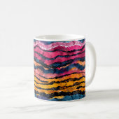 Wasserfarben Rainbow Tiger Streifen Kaffeetasse (VorderseiteRechts)