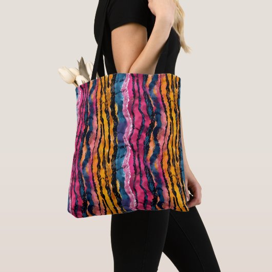 Wasserfarben Rainbow Tiger Streifen Tasche (Von Nahem)