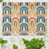 Wasserfarben-Rainbows-Erdtöne Geschirrtuch (Gefaltet)