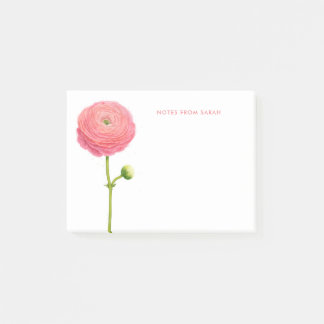Wasserfarben-Ranunculus-Nachhinweise Post-it Klebezettel