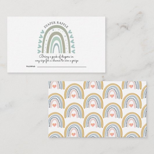 Wasserfarben Regenbogen Blue Baby Dusche Windeln W Begleitkarte (Vorne/Hinten)