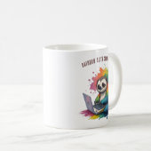 Wasserfarben-Regenbogen-Cute-Faultier-Computing Kaffeetasse (VorderseiteRechts)