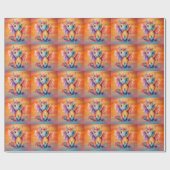 Wasserfarben-Regenbogen-Dragon-Kinderdusche Geschenkpapier (Flach)