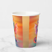 Wasserfarben-Regenbogen-Dragon-Kinderdusche Pappbecher (Links)