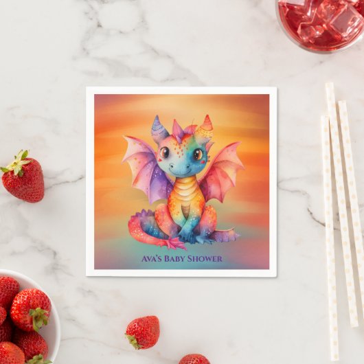 Wasserfarben-Regenbogen-Dragon-Kinderdusche Serviette (Beispiel)