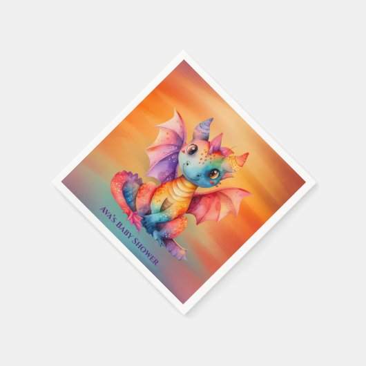 Wasserfarben-Regenbogen-Dragon-Kinderdusche Serviette (Ecke)