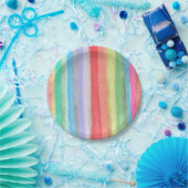 Wasserfarben Regenbogen Einhorn Streifen Gold Myrt Pappteller (Party)