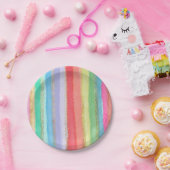 Wasserfarben Regenbogen Einhorn Streifen Gold Myrt Pappteller (Party)