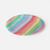 Wasserfarben Regenbogen Einhorn Streifen Gold Myrt Pappteller (Schrägansicht)