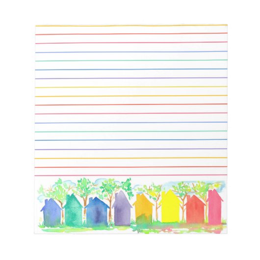 Wasserfarben-Regenbogen-Hütte Notizblock (Vorderseite)