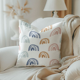 Wasserfarben-Regenbogen in Erdtönen Reversible Kissen