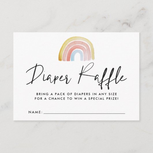 Wasserfarben-Regenbogen-Kinderdusche Windeln-Wicke Begleitkarte (Vorderseite)