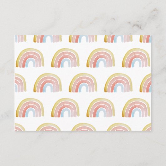 Wasserfarben-Regenbogen-Kinderdusche Windeln-Wicke Begleitkarte (Rückseite)