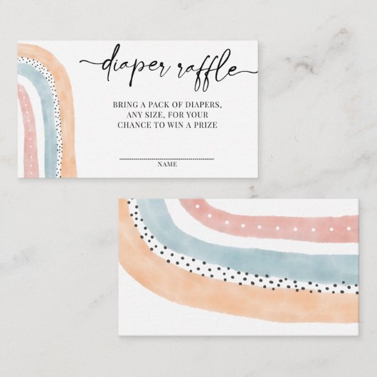 Wasserfarben-Regenbogen-Kinderdusche Windeln Winde Begleitkarte (Vorne/Hinten)