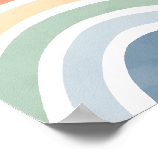 Wasserfarben-Regenbogen-Kinderzimmer Poster (Ecke)