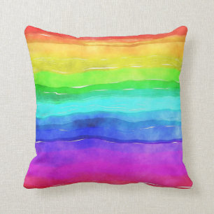 Wasserfarben-Regenbogen LGBT Rainbow-Kissen Kissen