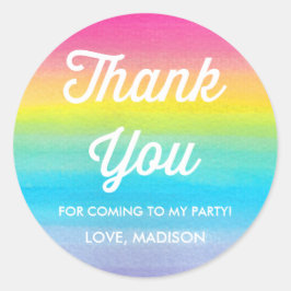 Wasserfarben-Regenbogen-Party Danke Stickers