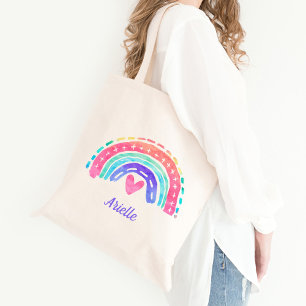 Wasserfarben-Regenbogen-personalisierte Tragetasch Tragetasche