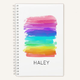 Wasserfarben-Regenbogen Pinselstriche Künstlername Notizblock