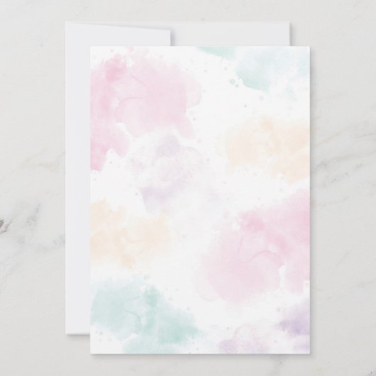 Wasserfarben Regenbogen Sterne Modernes Party Einladung (Rückseite)