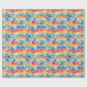 Wasserfarben-Regenbögen und Wolken Geschenkpapier (Flach)