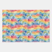 Wasserfarben-Regenbögen und Wolken Geschenkpapier Set (Vorderseite 3)
