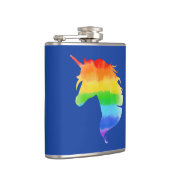 Wasserfarben-Regenbogen-Unicorn Flachmann (Rechts)