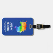 Wasserfarben-Regenbogen-Unicorn Gepäckanhänger (Vorderseite horizontal)