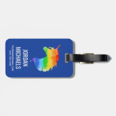 Wasserfarben-Regenbogen-Unicorn Gepäckanhänger (Rückseite horizontal)