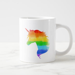 Wasserfarben-Regenbogen-Unicorn Jumbo-Tasse